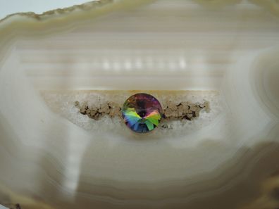 Fasserstein Glas geschliffen Regenbogen Farben