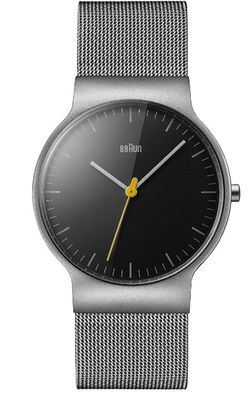 Braun Unisex Armbanduhr Analog Quarz Edelstahl Herren Damen Schwarz Uhr