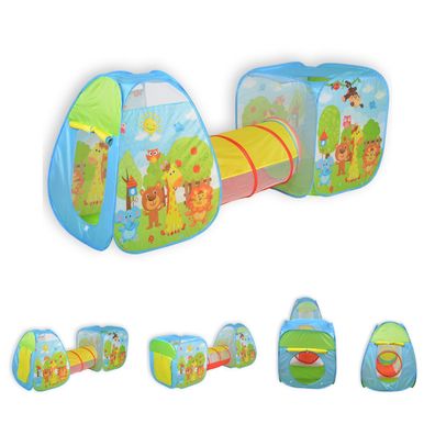 Moni 3 in 1 Kinderspielzelt 995-5007A Pop-Up Bällebad Spieltunnel drin draußen