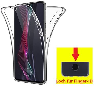 Full Cover Für Samsung Galaxy A70 A705 Silikon TPU 360° Transparent Hülle + Touch ID