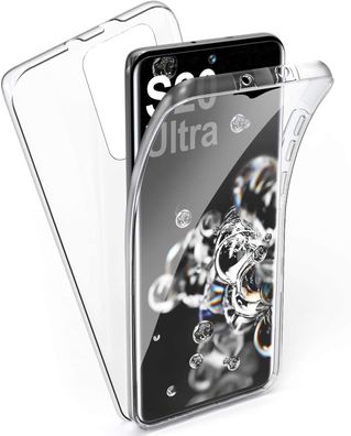 Full Cover Für Samsung Galaxy S20 Ultra 5G SM-G988 Silikon TPU 360° Case Transparent