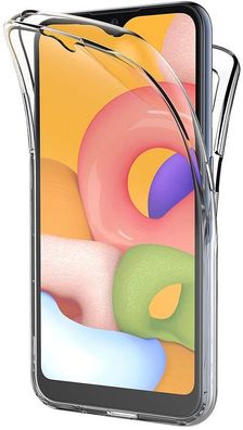 Full Cover Für Samsung Galaxy A01 Silikon TPU 360° Transparent Case Schutzhülle