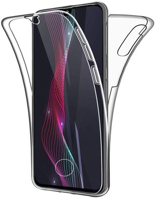 Full Cover Für Samsung Galaxy A50 Silikon TPU 360° Transparent Hülle + Touch ID