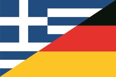 Aufkleber Fahne Flagge Griechenland-Deutschland in verschiedene Größen