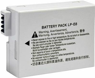 Akku accu Batterie battery Canon LP-E8 LPE8 EOS 550D 600D 650D 700D Kiss X4 X5 X6i X7