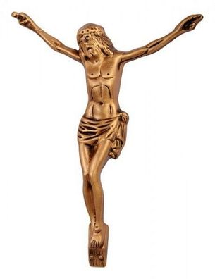 Korpus Jesus bronzefarben Relief Grabstein Grabmal Ornament
