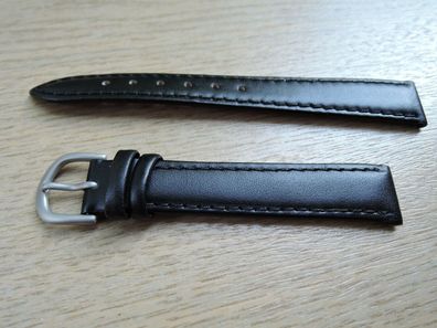Leder Uhrenarmband schwarz 14mm b77