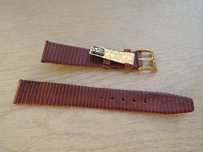 Leder Uhrenarmband Eidechse Ersatzband braun 16mm b293