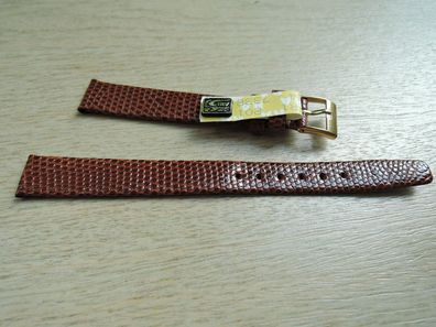 Leder Uhrenarmband Eidechse Ersatzband braun 12mm b444