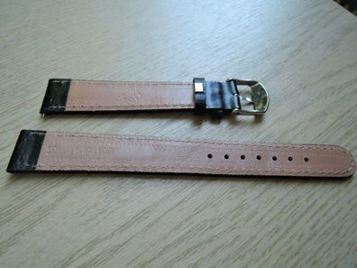 Leder Uhrenarmband schwarz 18mm b133