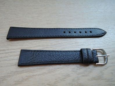 Leder Uhrenarmband schwarz 18mm b263