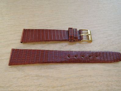 Leder Uhrenarmband Eidechse Ersatzband braun 16mm b302