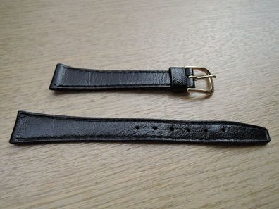 Leder Uhrenarmband schwarz 14mm b137