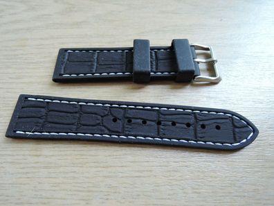 Kunststoff-Uhrenarmband mit Dornschliesse Silikon Kautschuk schwarz 18mm b383
