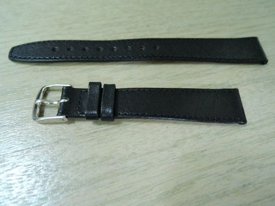 Leder Uhrenarmband Ersatzband Fortis schwarz 14mm b207