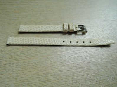 Leder Uhrenarmband Eidechse Ersatzband creme 8mm b368