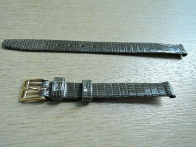 Leder Uhrenarmband Eidechse Ersatzband grau grün 8mm b273