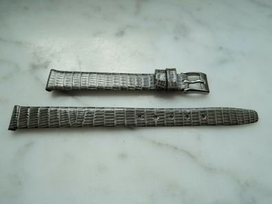Leder Uhrenarmband Eidechse grau 10mm b256