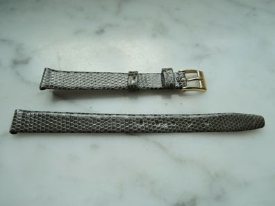 Leder Uhrenarmband Eidechse grau 10mm b293