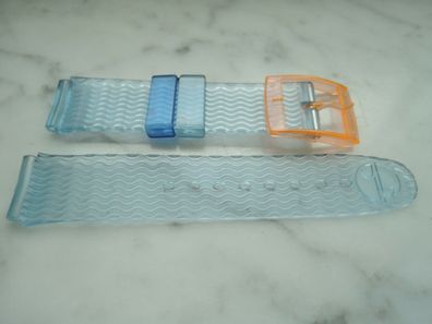 Kunststoff Uhrenarmband Ersatzband blau 17mm b197
