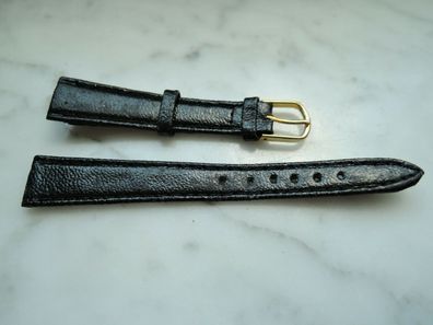 Leder Uhrenarmband Ersatzband schwarz 14mm b231