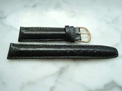 Leder Uhrenarmband Ersatzband schwarz 18mm b288