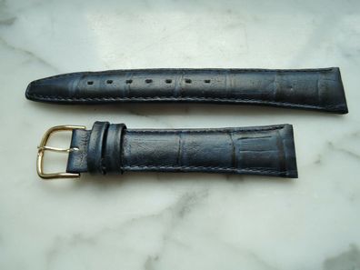 Leder Uhrenarmband Ersatzband blau 18mm b290