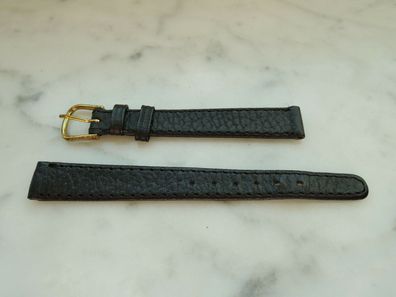 Leder Uhrenarmband Ersatzband schwarz 12mm b600