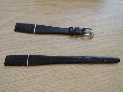 Leder Uhrenarmband schwarz 12mm b130