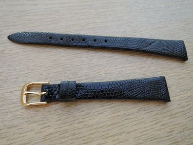 Leder Uhrenarmband schwarz 14mm b131