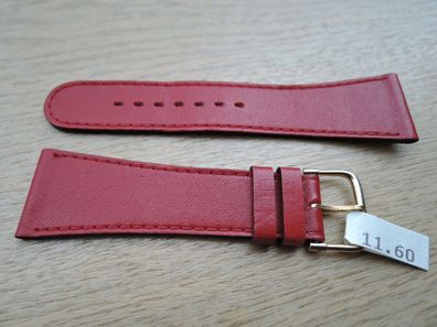 Leder Uhrenarmband rot 22mm b12