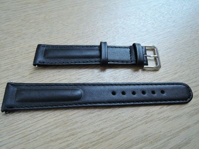 Leder Uhrenarmband schwarz 18mm b122