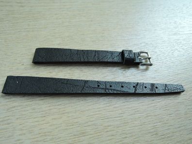 Leder Uhrenarmband schwarz 10mm b433
