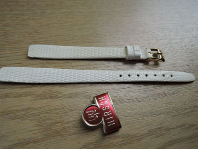 Hirsch Leder Uhrenarmband weiss 10mm b186