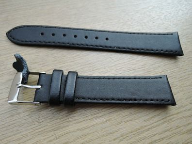 Leder Uhrenarmband schwarz 18mm b270