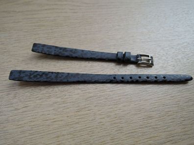 Leder Uhrenarmband Schwarz Blau 8mm b468