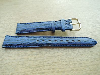 Leder Uhrenarmband Hai blau 16 mm b4
