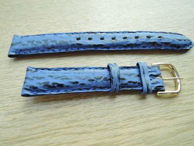 Leder Uhrenarmband Hai blau 16 mm b1