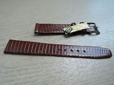 Leder Uhrenarmband Eidechse braun 16mm b234