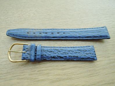 Leder Uhrenarmband Hai blau 16 mm b3