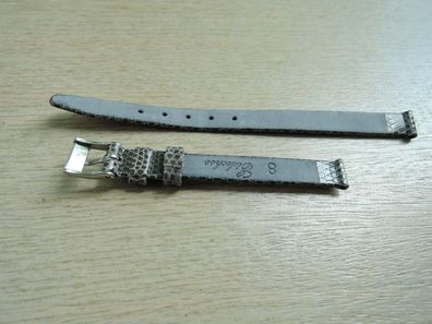 Leder Uhrenarmband Eidechse Ersatzband grau grün 8mm b263