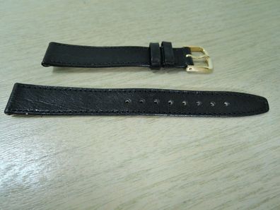 Leder Uhrenarmband Ersatzband Fortis schwarz 14mm b216