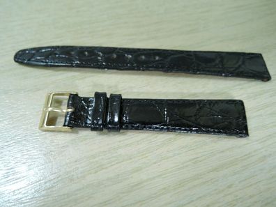 Leder Uhrenarmband Ersatzband Fortis schwarz 14mm b215