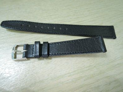 Leder Uhrenarmband Ersatzband Fortis schwarz 14mm b221