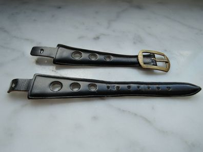 Leder Uhrenarmband Ersatzband schwarz 8mm b543