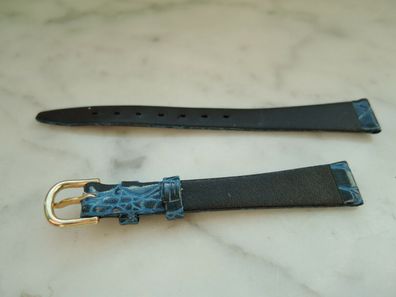 Leder Uhrenarmband Ersatzband blau 12mm b572