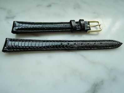 Leder Uhrenarmband Ersatzband schwarz 12mm b587