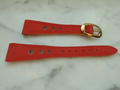 Leder Uhrenarmband Ersatzband rot 17mm b384