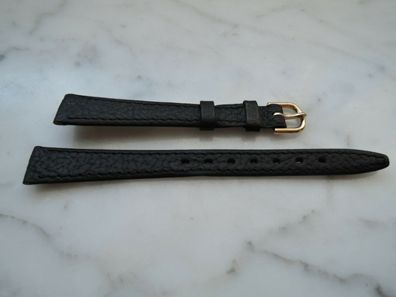 Leder Uhrenarmband Ersatzband schwarz 12mm b678