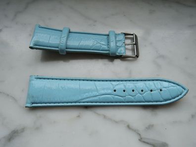 Leder Uhrenarmband Ersatzband blau 24mm b20